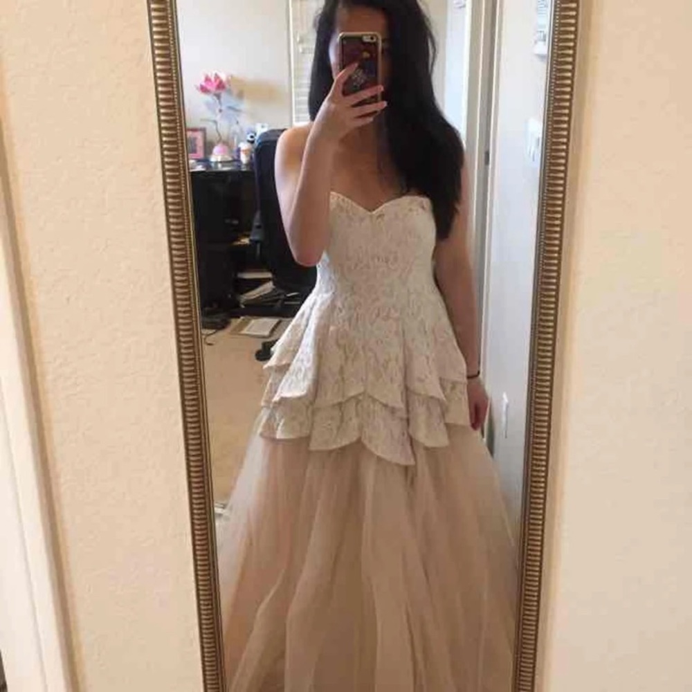 Lace and Tulle Ball Gown Prom Dress